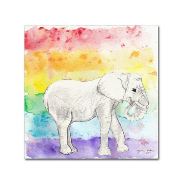 Trademark Fine Art Tammy Kushnir 'Rainbow Elephant' Canvas Art, 24x24 ALI11196-C2424GG